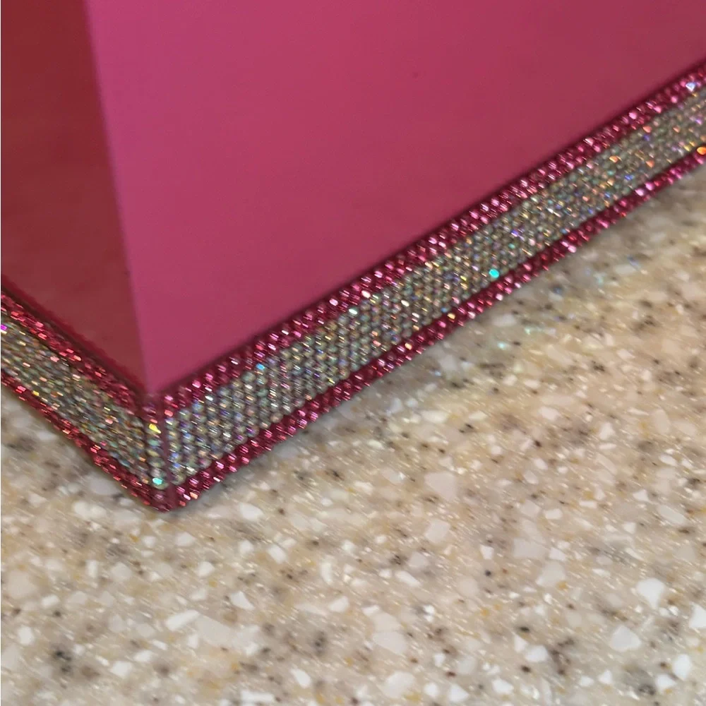 Pink Decorative Organizer with Rhinestone Trim!